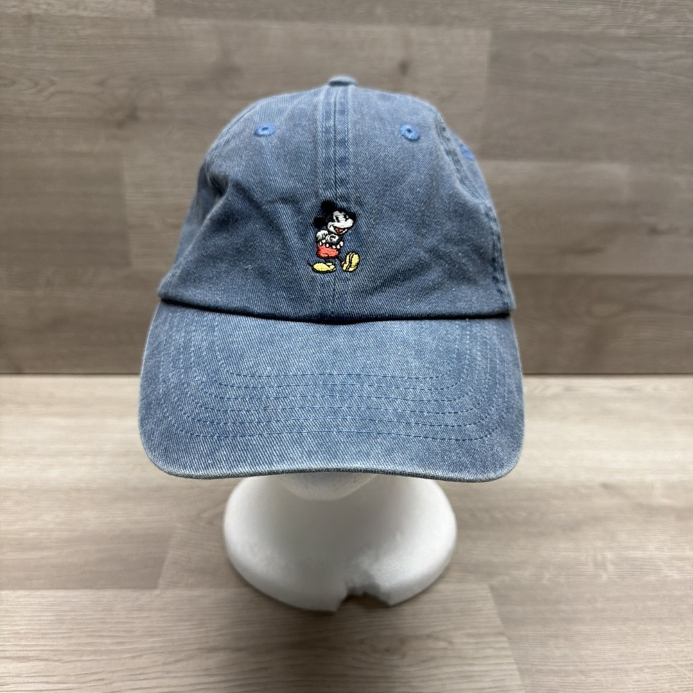 Disney Parks Mickey Mouse Blue Denim Dad Baseball Hat Cap Adult‎ Adjustable